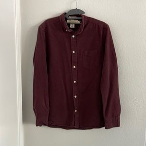Burgundy mens long sleeve shirt